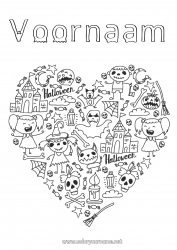 Gratis kleurplaat Monster Hart