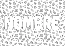 Colorear gratis Caramelos Halloween Golosinas Chupeta Fondo decorativo