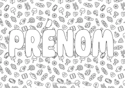 Coloriage gratuit Bonbons Halloween Gourmandises, sucreries Sucette Fond décoratif