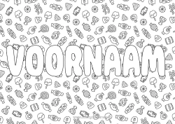 Gratis kleurplaat Snoepjes Halloween Lekkernijen, zoetigheden Lolly Decoratieve achtergrond