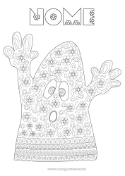 Disegno gratuito Fantasma Fiori Zentangle
