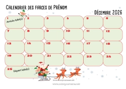 Coloriage à personnaliser Lutins de Noël Calendriers et plannificateurs