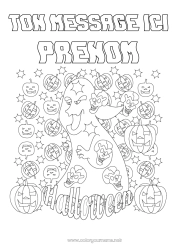 Coloriage à personnaliser Fantôme Monstre Citrouille Halloween Jack O'Lantern Inscription "halloween"