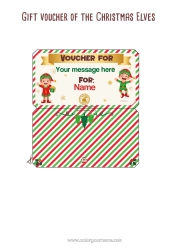 Colouring to customise Christmas Elves Christmas Elf's Mission Several Mischievous Elves. Custom Printable Gift Voucher