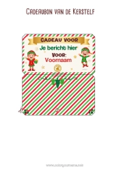 Gratis tekening Kerstelf Kerstelf Opdracht Meerdere kerst elfen Personaliseerbare cadeaubon om te printen