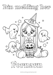 Fargeleggingssiden å tilpasse Spøkelse Gresskar Heks Halloween