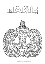 Free drawing Pumpkin Autumn Jack O'Lantern Zentangle