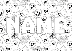 Free drawing Bat Ghost Pumpkin Halloween Skull Jack O'Lantern Flying birds and mammals Decorative background