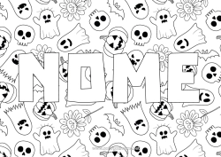 Desenho para personalizar Morcego Fantasma Abóbora Halloween Crânio Jack O'Lantern Pássaros e mamíferos voadores Fundo decorativo