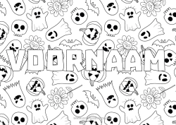 Gratis tekening Vleermuis Spook Pompoen Halloween Schedel Jack O'Lantern Vogels en vliegende zoogdieren Decoratieve achtergrond