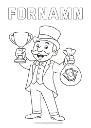 Färgläggningssida att anpassa Kopp, trofé, medalj Spel och leksaker Tävlingar och utmärkelser Pengar Kopp, trofé