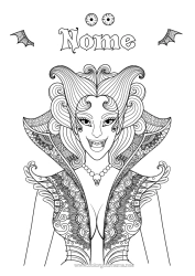 Colorazione gratuita Vampiro Halloween Ragazza Zentangle Donna
