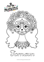 Farvelægningssiden tilpasning Blomster Dødsdagene Catrina