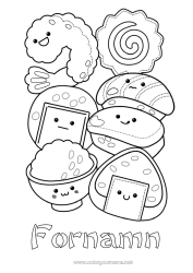 Gratis teckning Söt Sushi