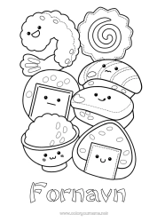 Gratis tegning Kawaii Sushi