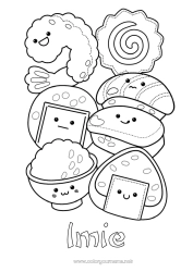 Kolorowanka do personalizacji Uroczy Sushi