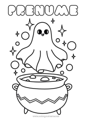 Desen liber de colorat Fantomă Cazan magic Halloween Desene de colorat ușoare
