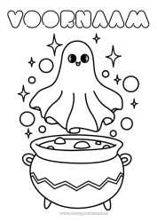 Gratis tekening Spook Toverketel Halloween Eenvoudige kleurplaten