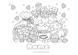 Free colouring Sweets Monster Pumpkin Halloween Treats, sweets Pacifier Zombie