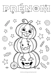 Dessin gratuit Bonbons Citrouille Halloween Jack O'Lantern