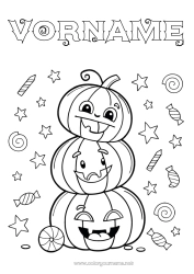 Kostenlose Zeichnung Bonbons Kürbis Halloween Kürbis
