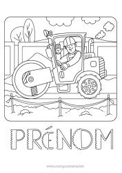 Dessin gratuit Véhicules Engins de chantier Métiers du chantier Rouleau compresseur