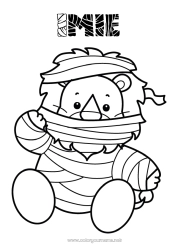 Rysunek za darmo Mumifikacja Lew Zwierzę Łatwe kolorowanki Dzikie zwierzęta Afryki