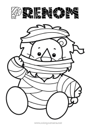 Coloriage à personnaliser Momie Lion Animal Coloriages faciles Animaux sauvages d'Afrique