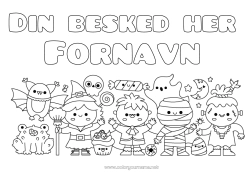 Gratis tegning Flagermus Spøgelse Monster Mumie Heks Halloween Kawaii Fugle og flyvende pattedyr Frankenstein