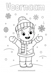 Gratis tekening Sneeuw Winter Jongen Kind Sneeuwvlokken