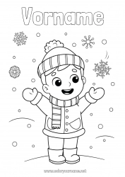 Kostenlose Zeichnung Schnee Winter Junge Kind Schneeflocken