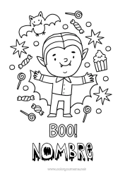 Dibujo libre Vampiro Caramelos Halloween Dibujos fáciles para colorear Boo