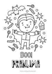 Desen liber de colorat Vampir Bomboane Halloween Desene de colorat ușoare Boo