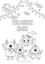 Rysunek za darmo Nietoperz Potwór Halloween Urodziny Impreza Ekstraterrestrialny Księżyc Wszystkiego najlepszego z okazji urodzin! Ptaki i latające ssaki