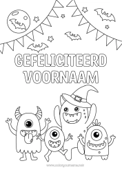 Gratis tekening Vleermuis Monster Halloween Verjaardag Feest Buitenaards wezen Maan Verjaardag (Frans) Bericht Vogels en vliegende zoogdieren