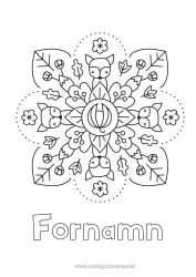 Gratis färgläggning Mandala Höst Räv Skogens djur