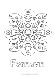 Gratis fargelegging Mandala Høst Rev Skogsdyr