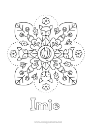 Kolorowanka za darmo Mandala Jesień Lis Zwierzęta leśne