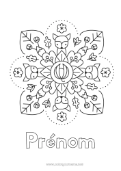 Coloriage gratuit Mandala Automne Renard Animal Animaux de la forêt