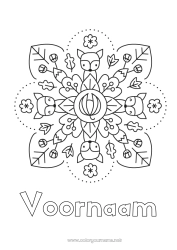 Gratis tekening Mandala Herfst Vos Bosdieren