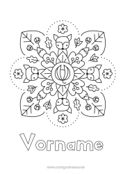 Kostenlose Zeichnung Mandala Herbst Fuchs Waldtiere