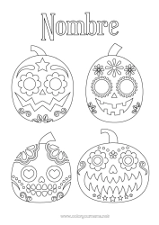 Colorear gratis Calavera Día de los Muertos Calaveras