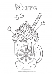 Disegno gratuito Inverno Cibo Tazza Fiocchi di neve Caffè Bevanda Dolci, zuccherini