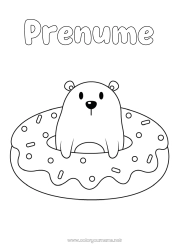 Pagină de colorat personalizată Urs Drăguț Gogoși Desene de colorat ușoare Animale din pădure