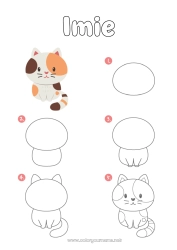 Kolorowanka do personalizacji Kot Uroczy Aktywności dla dzieci Zwierzę Psy i koty Nauka rysowania