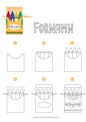 Färgläggningssida att anpassa Barnaktiviteter Färgpennor Blyertspenna Skolmaterial Lära sig att rita