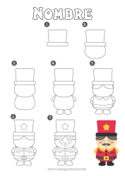 Colorear para personalizar Navidad Actividades para niños Juegos y juguetes Cascanueces Aprender a dibujar