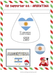 Coloriage gratuit Football Sport Lutins de Noël Kit de supporter foot pour lutin Sports d'équipe Bêtises du Lutin Farceur