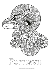 Fargeleggingssiden å tilpasse Dyr Zentangle Stjernetegn Gårdsdyr Stjernetegn Væren