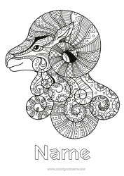 Coloring to customize Animal Zentangle Astrological sign Farm animals Zodiac signs Aries